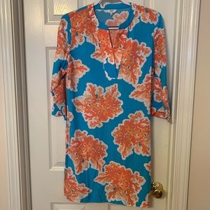 Crown & Ivy Coral Print Shift Dress Size 4